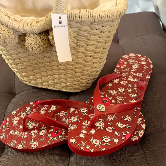 New Coach without tag/box red flip flops. - Picture 1 of 6